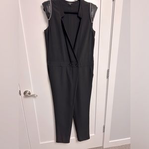 Rudsak sleeveless jumpsuit with zipper leather epaulettes
